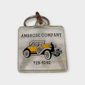 Vintage Ambrose Company Duesenberg Keychain Car Promotional Acrylic Dealership